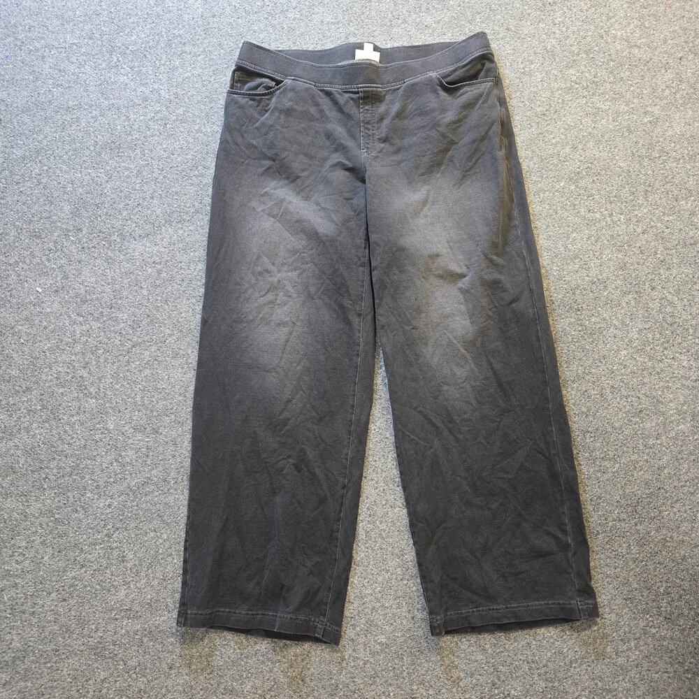 J Jill Jeans Womens Size XL Petite Gray Wide Leg Pull On Capsule Comfort Casual